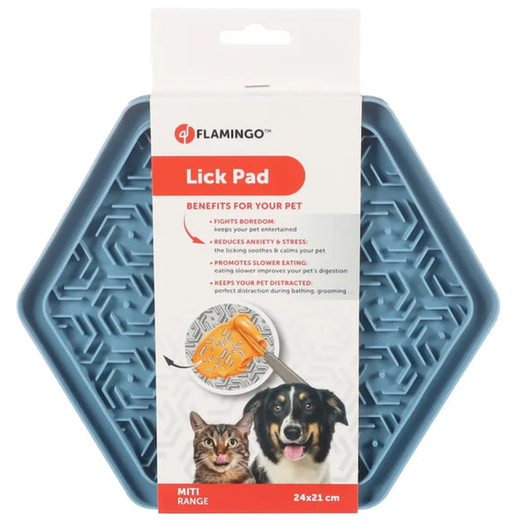 Flamingo Lick Pad Jelly – Blue Silicone Anti-Stress Licking Mat, Calming Design