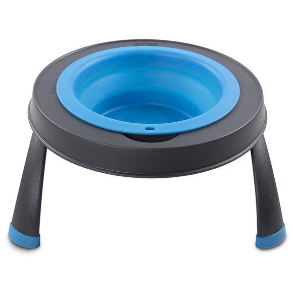 Dexas Popware Collapsible Raised Feeder 355ml – Foldable Elevated Bowl, Space-Saving Fuchsia Design