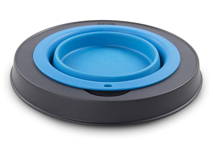 Dexas Popware Collapsible Raised Feeder 355ml – Foldable Elevated Bowl, Space-Saving Fuchsia Design