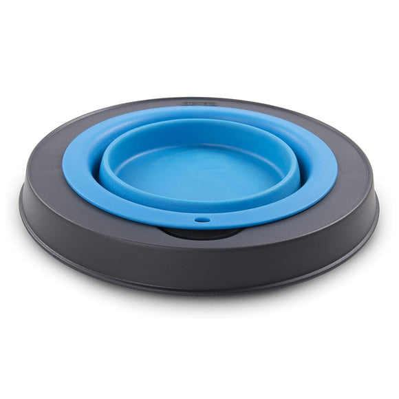 Dexas Popware Collapsible Raised Feeder 355ml – Foldable Elevated Bowl, Space-Saving Fuchsia Design