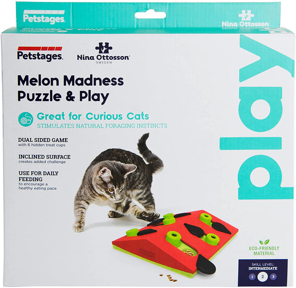 Nina Ottosson Cat Melon Madness Treat Puzzle – Interactive Level 2 Enrichment Toy