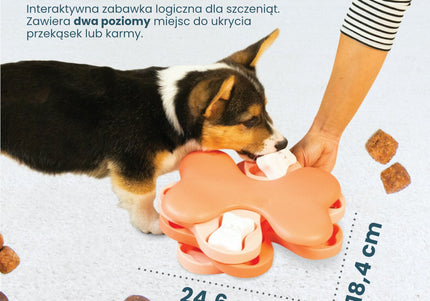 Nina Ottosson Puppy Tornado – Interactive Level 2 Puzzle Game, Durable Spinning Treat Dispenser