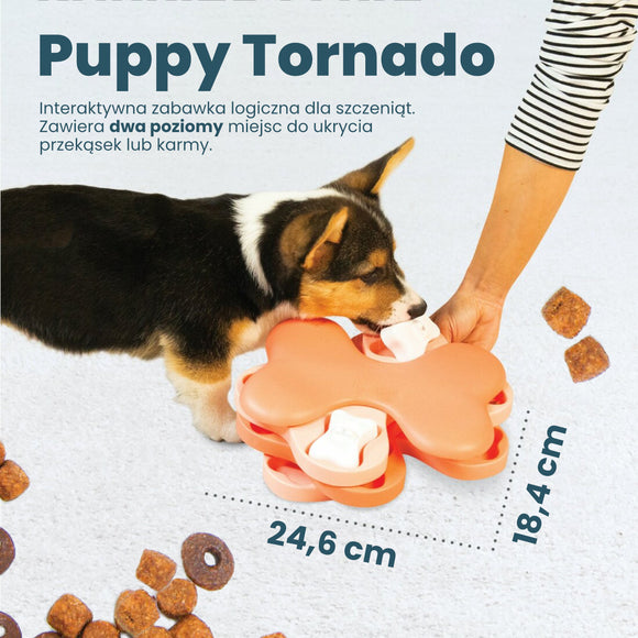 Nina Ottosson Puppy Tornado – Interactive Level 2 Puzzle Game, Durable Spinning Treat Dispenser