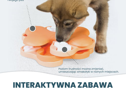 Nina Ottosson Puppy Tornado – Interactive Level 2 Puzzle Game, Durable Spinning Treat Dispenser