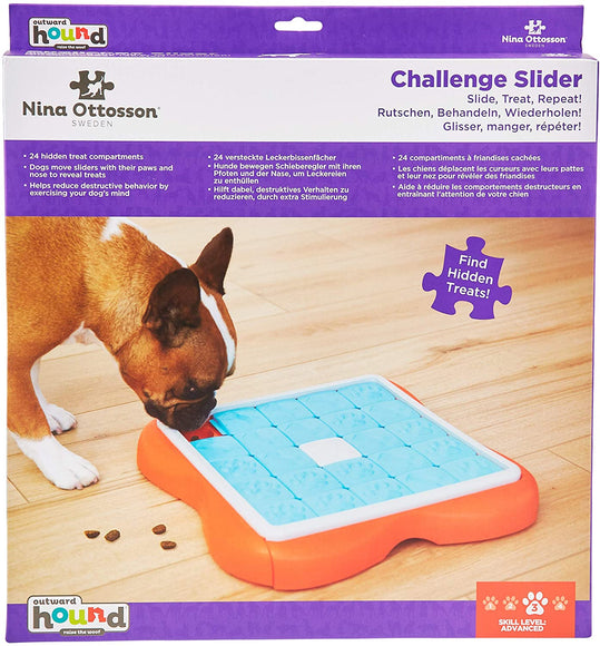 Nina Ottosson Dog Challenge Slider Level 3 – Interactive Smart Puzzle Toy, Advanced Mental Stimulation