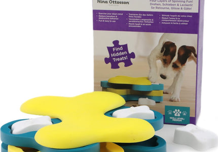 Nina Ottosson Dog Tornado Puzzle – Interactive Rotating Treat Game, Level 2 Challenge