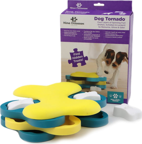 Nina Ottosson Dog Tornado Puzzle – Interactive Rotating Treat Game, Level 2 Challenge