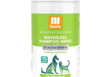 Nootie Waterless Shampoo Wipes – 70 Pack, Cleansing and Refreshing Fur Care Solution