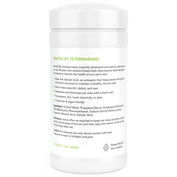 Nootie Ear Cleaning Wipes – Cucumber Melon Scented, Cleans and Deodorizes, 70 Pack