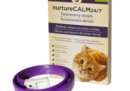 nurtureCALM 24/7 Cat Calming Collar – 38cm Adjustable Pheromone-Infused Design, Stress Relief