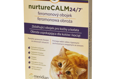 nurtureCALM 24/7 Cat Calming Collar – 38cm Adjustable Pheromone-Infused Design, Stress Relief