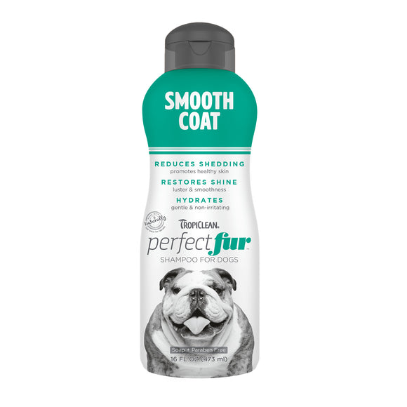 Tropiclean Perfect Fur Smooth Coat Shampoo 473ml – Gentle Cleansing Formula for Shiny, Soft Short Hair
