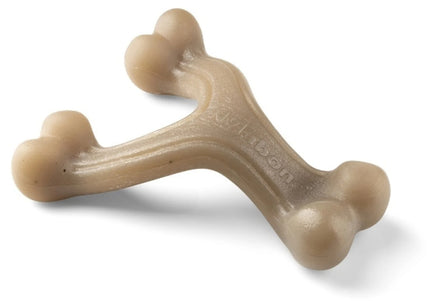 Nylabone Puppy Gourmet Wishbone S – Durable Dog Chew with Intense Peanut Butter Scent