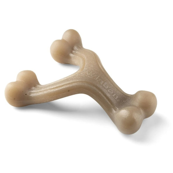Nylabone Puppy Gourmet Wishbone S – Durable Dog Chew with Intense Peanut Butter Scent
