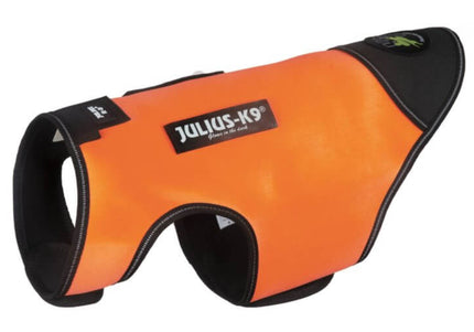 Julius-K9 IDC Neoprene Dog Jacket – Orange and Black, Lightweight Water-Resistant Design