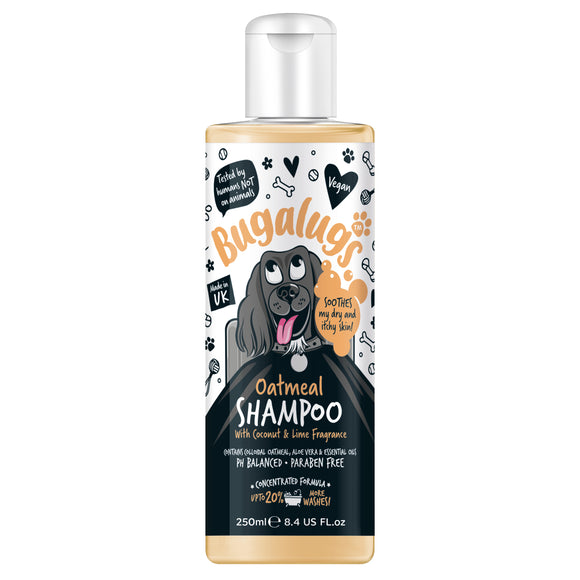 Bugalugs Oatmeal Shampoo – Concentrated Soothing Formula with Oatmeal, 1:10 Dilution, 250ml