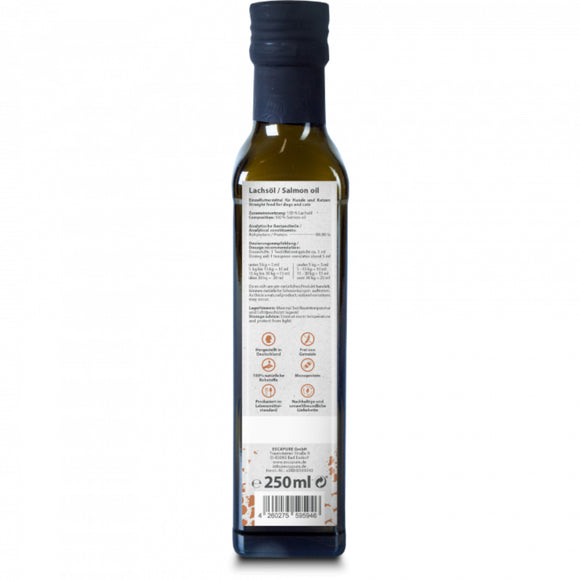 Escapure Premium Lachs Oil 250ml – Pure Salmon Oil Supplement, Rich in Omega-3 and Omega-6