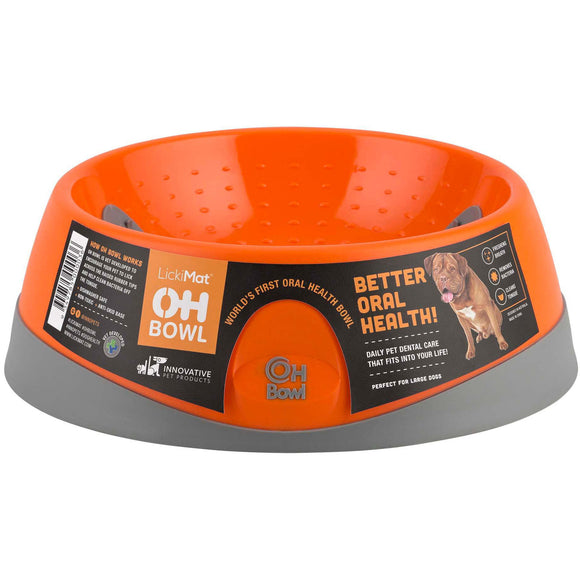 OH Bowl Large 1L – Orange Pet Bowl with Oral Hygiene Support, Durable Design