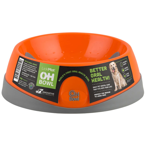 OH Bowl Medium 500ml – Orange Oral Hygiene Pet Bowl, Durable Design for Cleaner Teeth