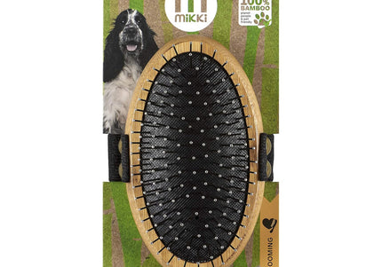 Mikki Bamboo Ball Pin Palm Brush – Large Bamboo Body, Metal Pins, Elastic Band Design