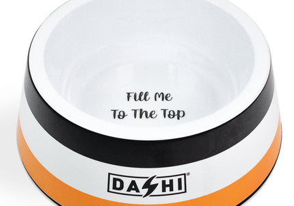 Dashi Stripes Orange & Black Melamine Bowl – Large, Durable, Easy-Clean Pet Feeding Dish