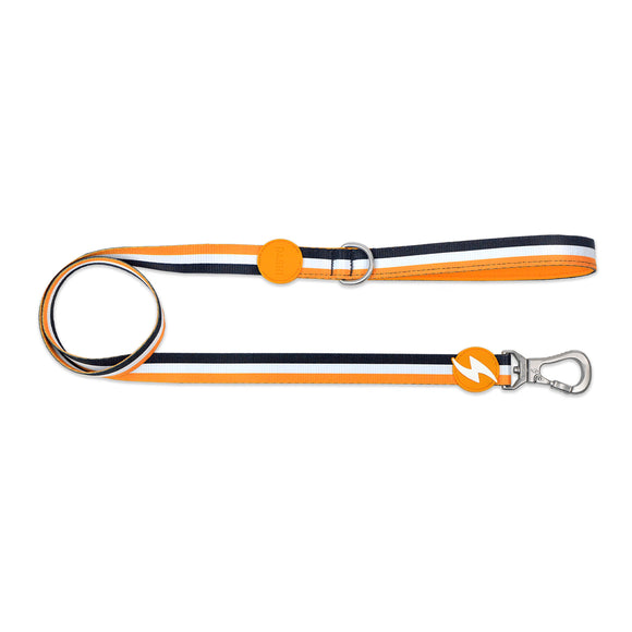 Dashi Stripes Orange & Black Leash 120cm – Urban Tape Design, Large, Durable Clip