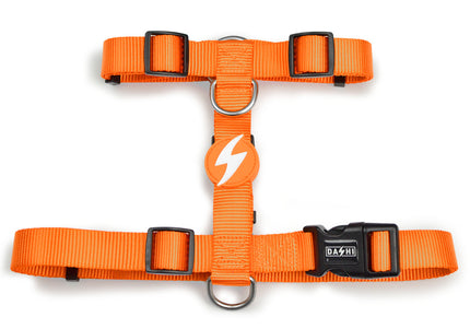 Dashi Solid Back Harness Orange – Adjustable Guard Dog Harness, Lightweight and Secure Fit, XS Size