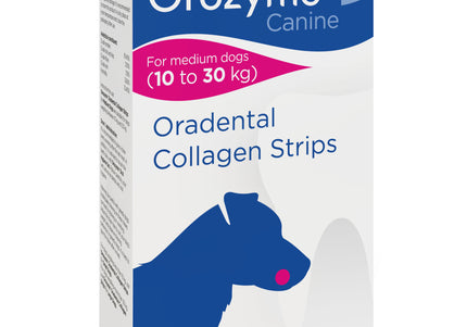 Orozyme Oradental Collagen Stripes M – Medium Size Dental Chews, Natural Collagen Formula