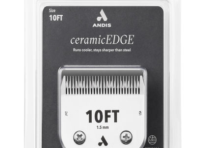 Andis CeramicEdge 10FT Ceramic Blade – 1.5mm Chrome-Plated Carbon Steel, Durable Edge