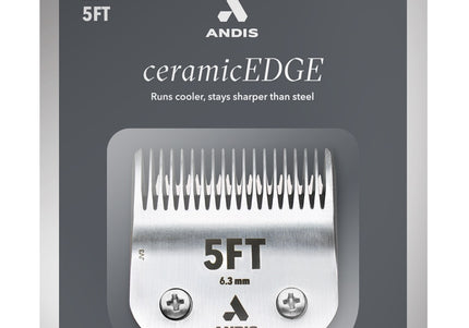 Andis CeramicEdge 5FT Ceramic Blade – 6.3mm Chrome-Plated Carbon Steel, Durable Edge