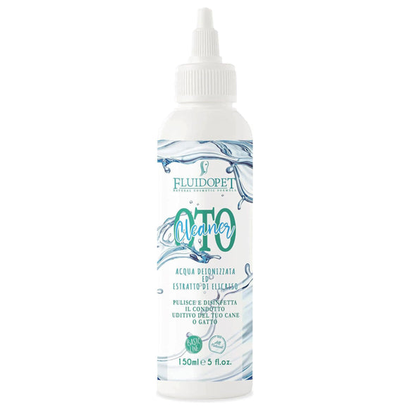FluidoPet Oto Cleaner 150ml – Gentle Ear Cleaning Liquid with Helichrysum Extract, Fast-Acting Formula