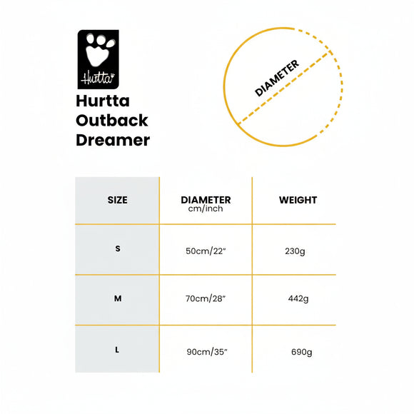 Hurtta Outback Dreamer ECO Hedge Waterproof Sleeping Bag with Heat Retaining Lining, Large