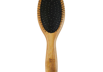 Bamboo Groom Oval Pin Brush Large – Eco-Friendly Bamboo Body with Metal Pins, Ergonomic Grip