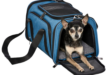 MidWest Blue Pet Carrier – Large Size, Durable Ventilated Travel Crate with Secure Latch