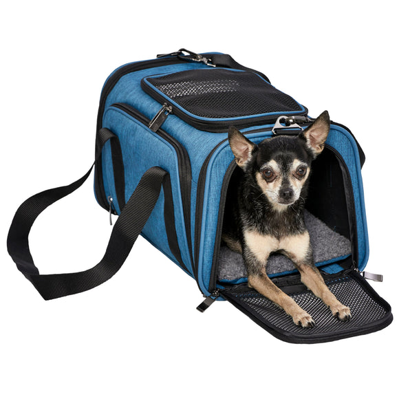MidWest Blue Pet Carrier – Large Size, Durable Ventilated Travel Crate with Secure Latch