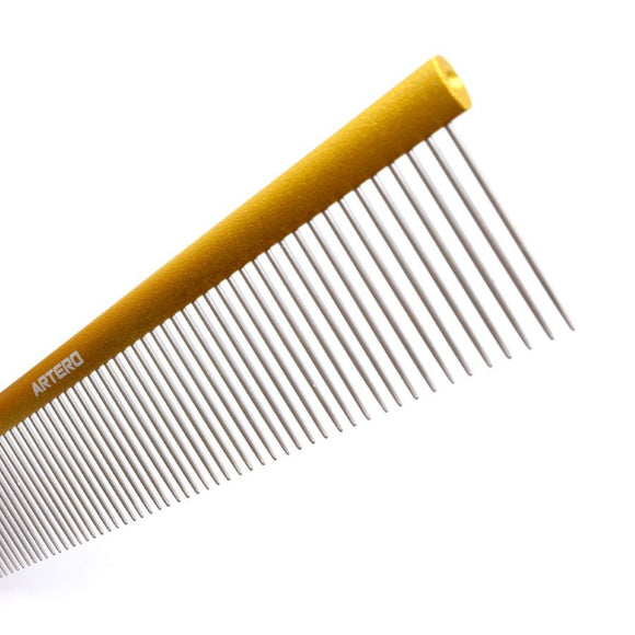 Artero Nature Giant Gold Comb 25cm – Large Aluminum Handle, Medium Tooth Spacing, 36mm Pins