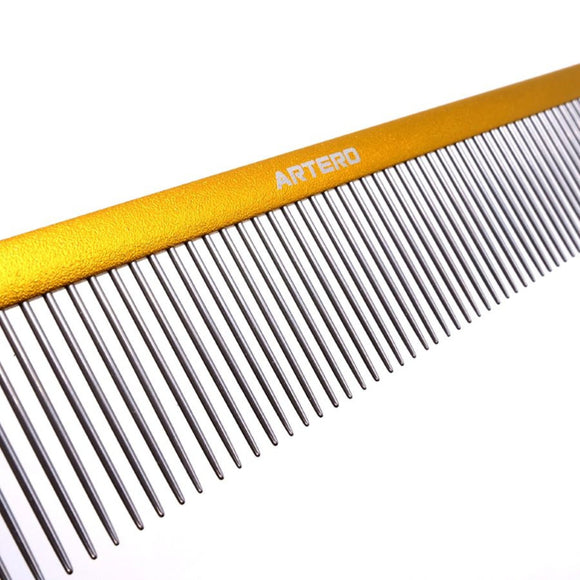 Artero Nature Giant Gold Comb 25cm – Large Aluminum Handle, Medium Tooth Spacing, 36mm Pins