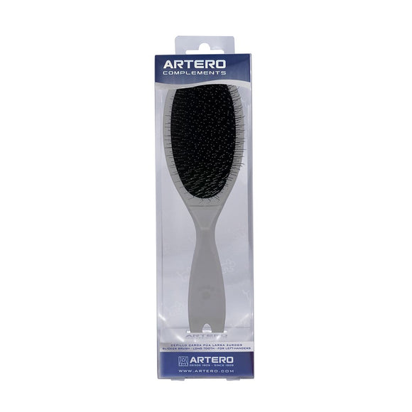 Artero Soft Slicker Brush Left – Oval Poodle Brush with Long Soft Pins, Ergonomic Left-Handed Design