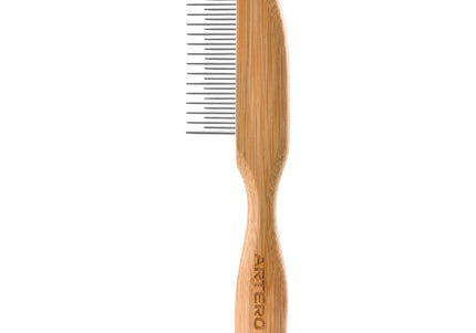 Artero Rotating Double Pin Comb Nature Collection – Bamboo Grooming Comb with Rotating Pins, Gentle Detangling