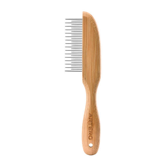 Artero Rotating Double Pin Comb Nature Collection – Bamboo Grooming Comb with Rotating Pins, Gentle Detangling