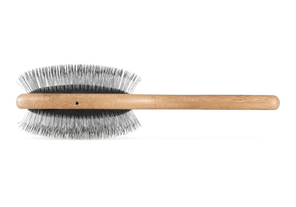 Artero Nature Double Slicker Pin Brush – Double-Sided Bamboo Grooming Tool with Soft and Firm Pins