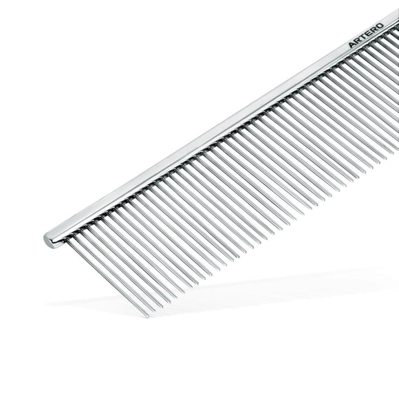 Artero Regular Volume Comb 23cm – Large Metal Grooming Comb with Medium Tooth Spacing, 35mm Pins