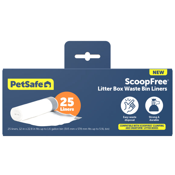 PetSafe Scoop Free Waste Bin Liners – Durable Litter Box Bags, 25 Pack, Leak-Resistant Design