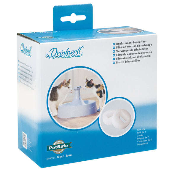 PetSafe Drinkwell Plastic Foam Filters – Dual Pack, Durable Replacement for 360 Fountain