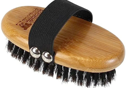 Bamboo Groom Palm Brush – Natural Bristle Bamboo Brush, Ergonomic Grip, Gentle Detangling