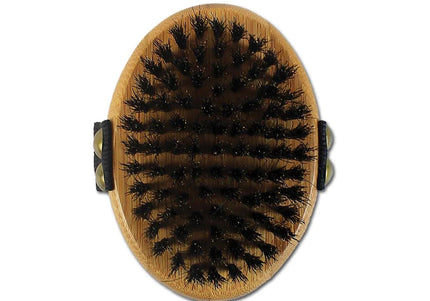 Bamboo Groom Palm Brush – Natural Bristle Bamboo Brush, Ergonomic Grip, Gentle Detangling