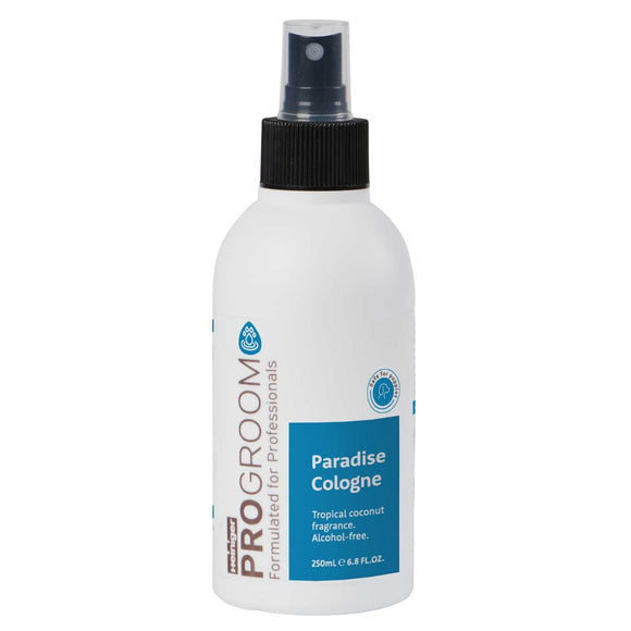 ProGroom Paradise Cologne 250ml – Perfumed Spray, Tropical Coconut Scent, Refreshing Care
