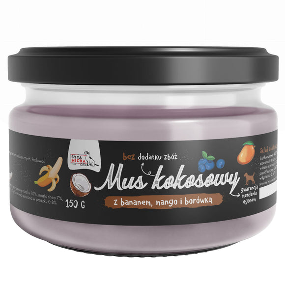 Syta Micha Coconut Puree – Banana, Mango, Blueberry Blend, 150g, Natural Fruit Treat