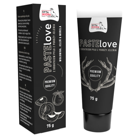 Syta Micha PASTElove Edible Paste – Beef, Deer, Apricot Blend, 75g, Nutritious Treat