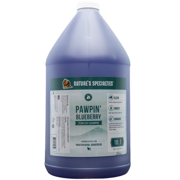 Nature's Specialties Pawpin Blueberry Tearless Shampoo – Shine-Enhancing 1:16 Concentrate, 3.8L